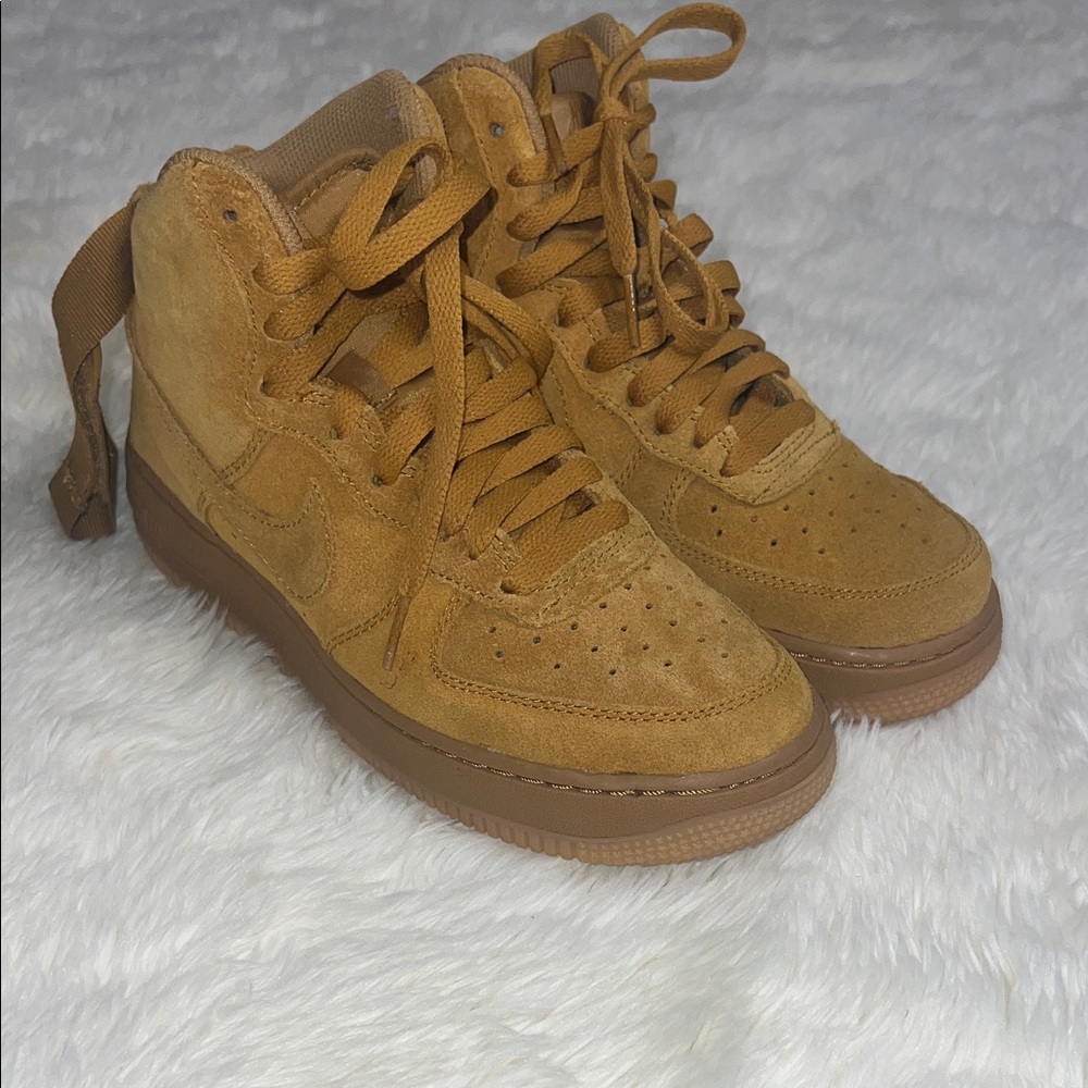 Nike Air Force 1 Suede Sneakers in Wheat
